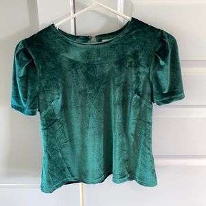 Green velvet crop top